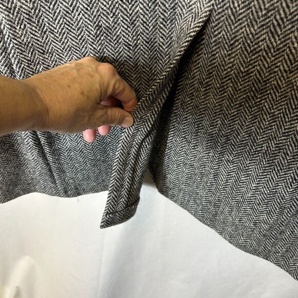 Vintage Marshall & Reed Harris Tweed Black Gray Herringbone Sport Coat Size 42 - Picture 12 of 15